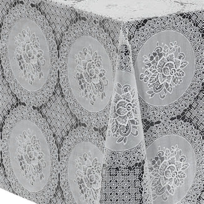 Blondevoksdug Lissy - Hvid blondedug med skønne blondemønstre