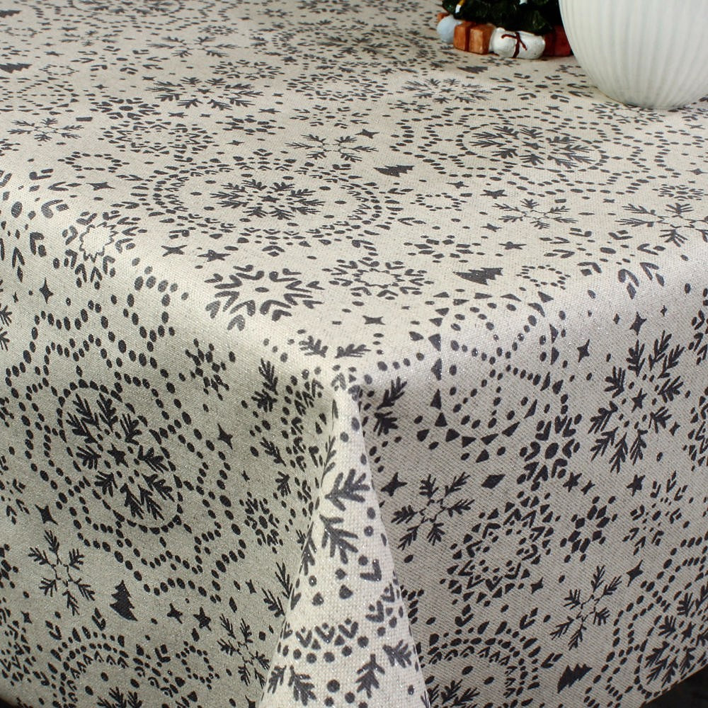Bredle Grå - Flot juleakryldug med lurex 150 cm bred