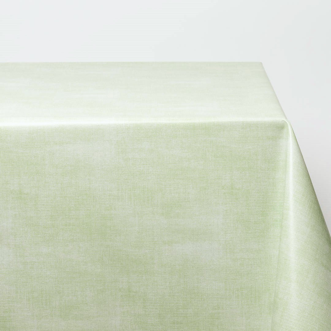 Note Vårgrøn - Ensfarvet glat voksdug med hørlook