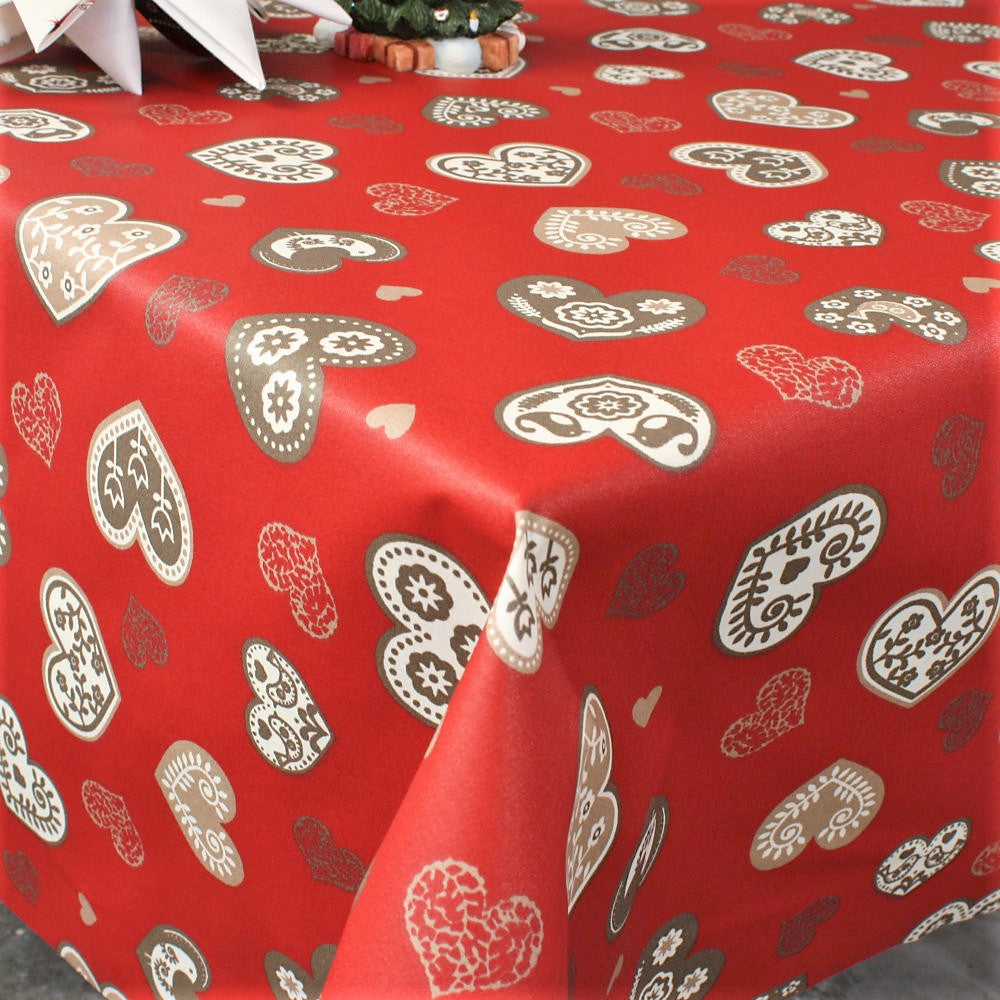 Juleakryldug i 100% bomuld - Boncoeur Rød - 155 cm bred