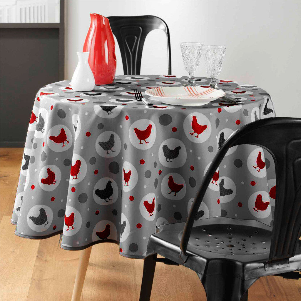 Suzette Grey - Ø 180 cm, rund dug med anti-plet