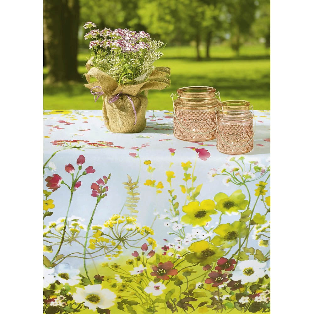 Blomstereng - Voksdug med smukt blomsterakvarelmaleri