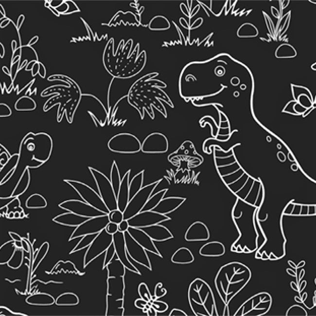 Sort tavlevoksdug - Dino og Skildpadde