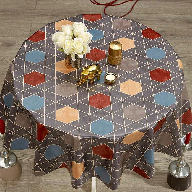 Geometric Blocks - Rund voksdug med enkelt grafisk design