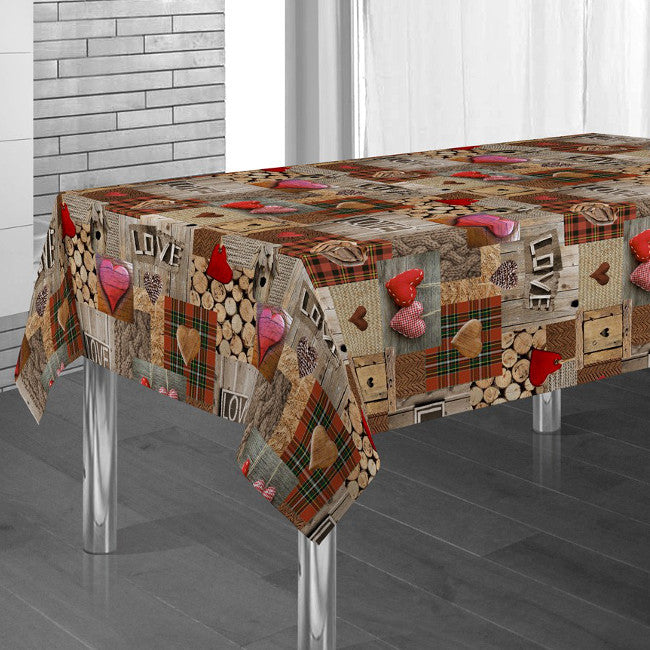 Love rød. Ekstra bred voksdug, 160cm