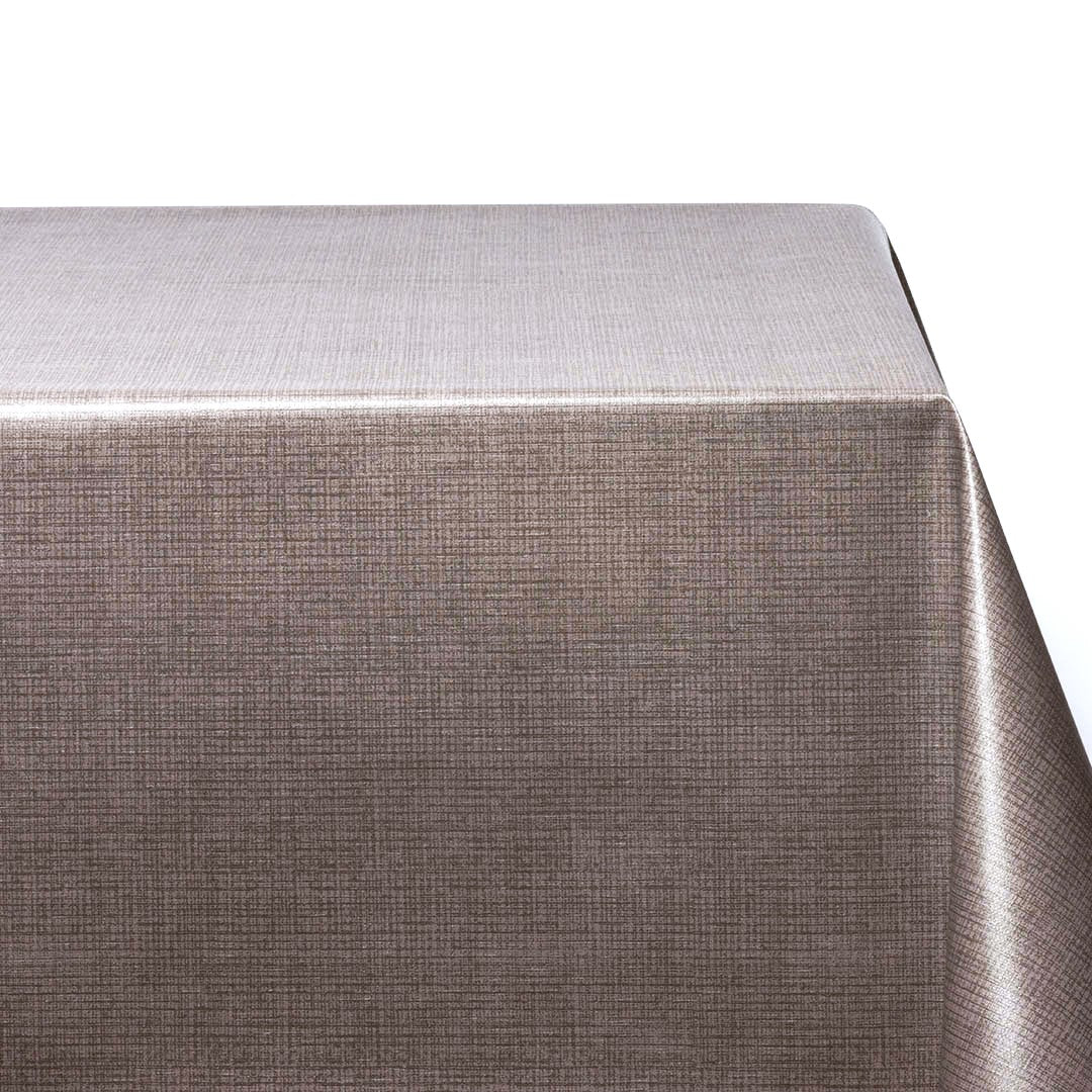 Deco Lino Taupe - Ensfarvet voksdug med hørlook