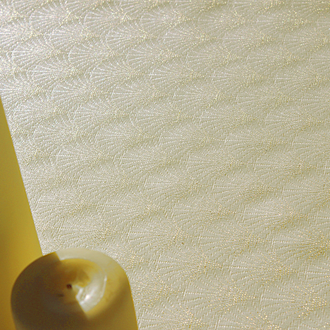 Amigoni Oro Vifteblad - Elegant akryldug med lurex i guld, 180 cm bred