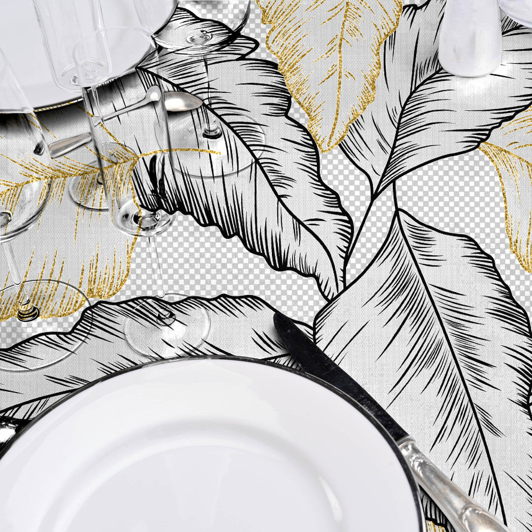 Arbena – Ekstra kraftig voksdug med metallic-print, detaljer