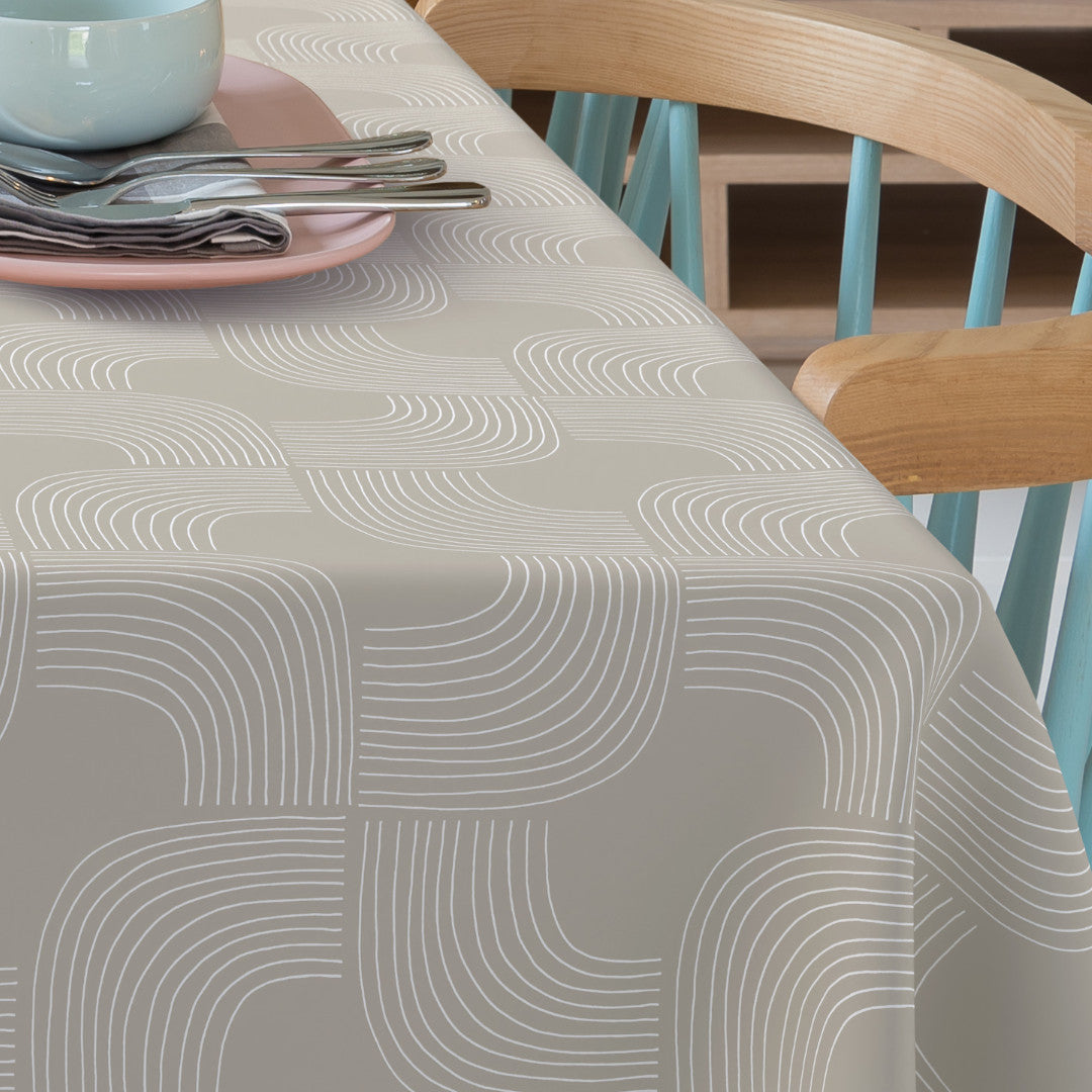 LÆNGDE: 1.5 m - Asami Stone - Ekstra kraftig voksdug med blødt grafisk udtryk