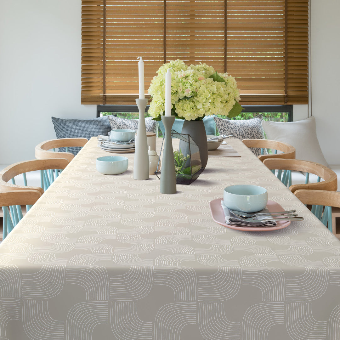 LÆNGDE: 2.0 m - Asami Stone - Ekstra kraftig voksdug med blødt grafisk udtryk