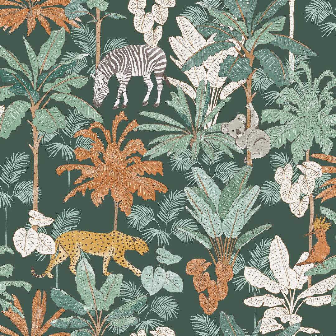 Aventura Khaki – Voksdug med jungle og dyr