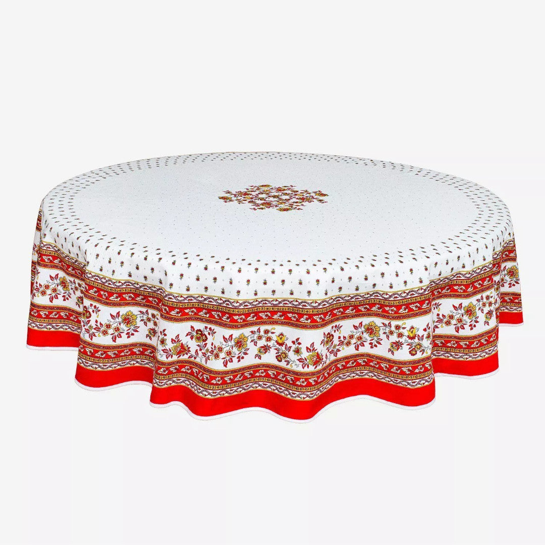 Avignon Rød - Rund provencedug ø 180 cm