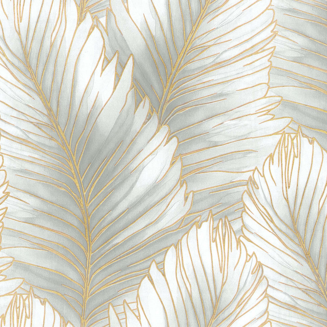 Betty Golden Palm - Elegant voksdug med gyldne palmeblade, mønster 2