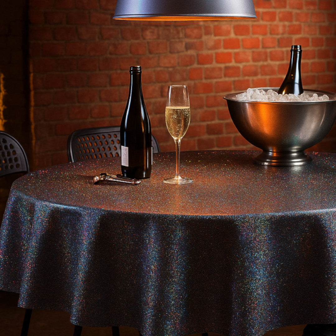 Black Rainbow – Sort voksdug med glimmereffekt