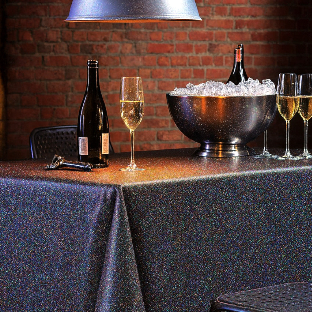 Black Rainbow – Sort voksdug med glimmereffekt, stemningsbillede