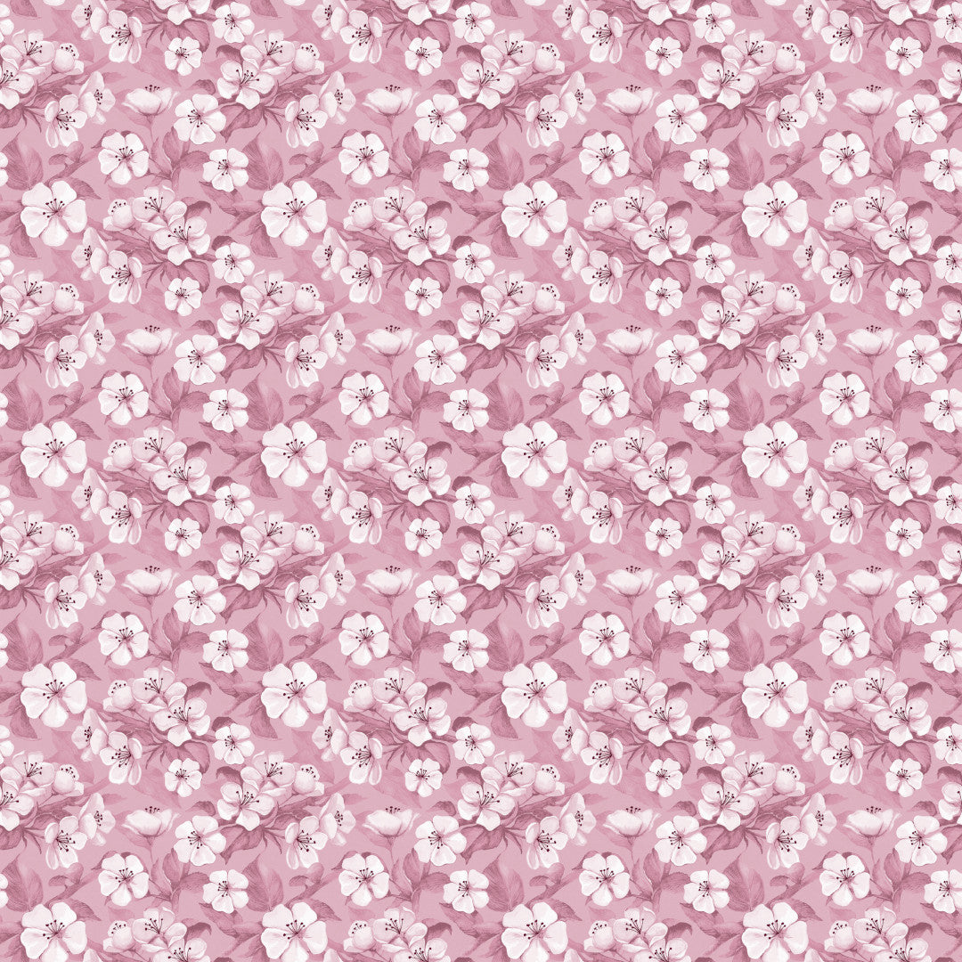 Blomsterflor Rosa – Let præget voksdug med hvide blomster, mønster