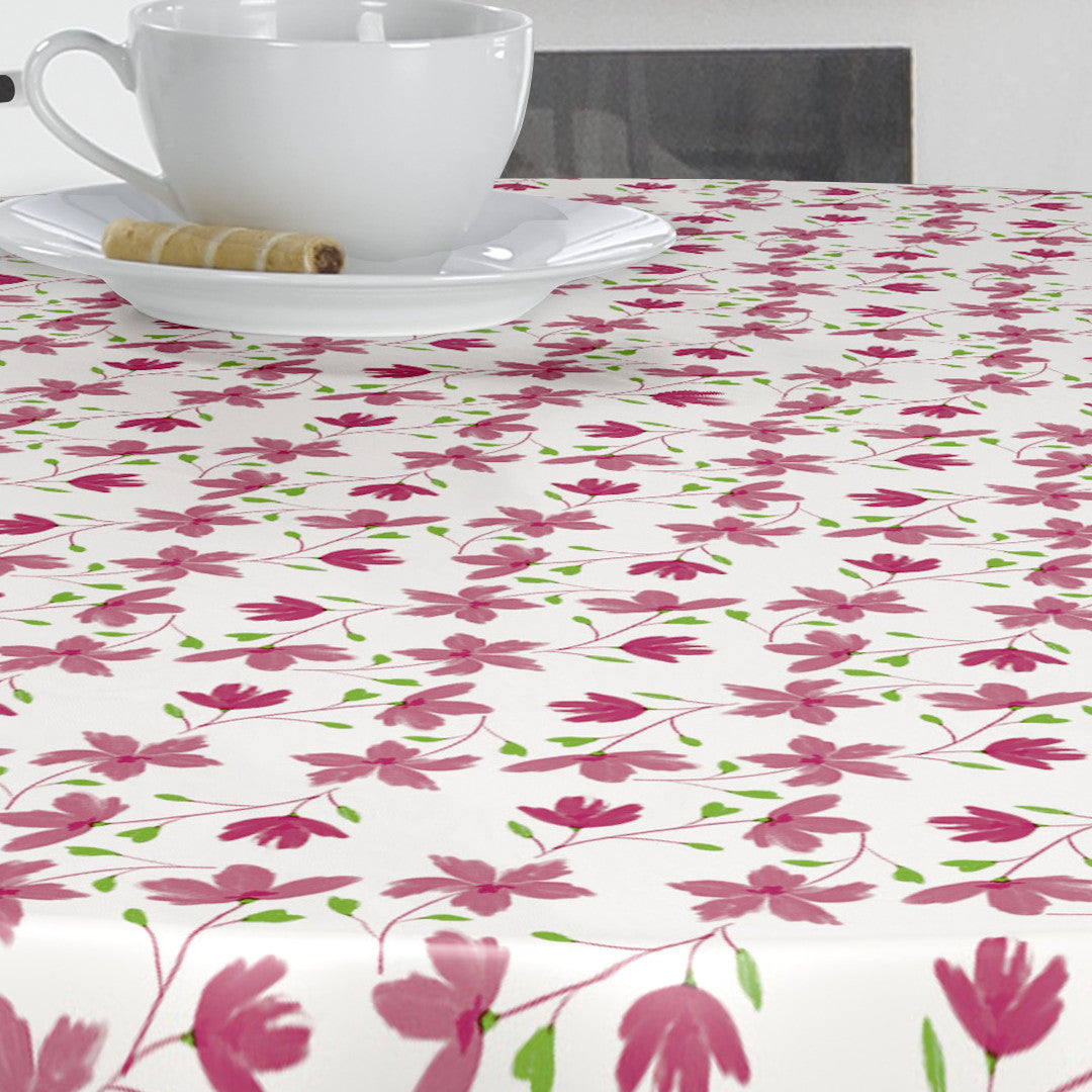 Bloom Bloom Cupcake - 160 cm bred voksdug med blomster, nærbillede