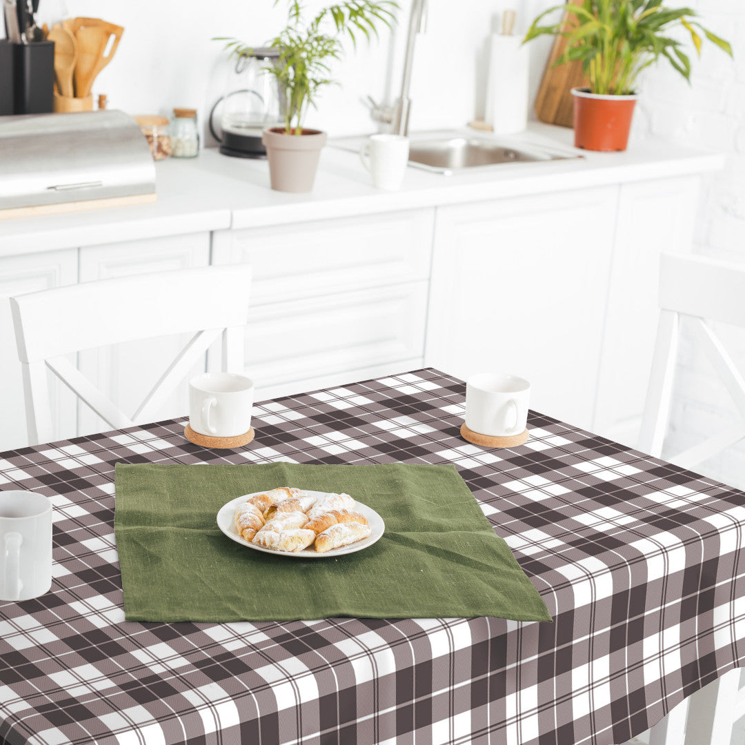 Brent Brun/grå – Ternet voksdug med klassisk charme og hygge