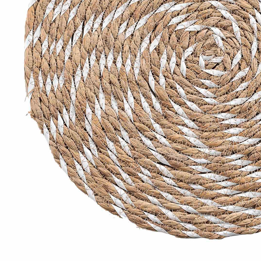 Cane Straw Nala White - Rund dækkeserviet Ø 38 cm, nærbillede