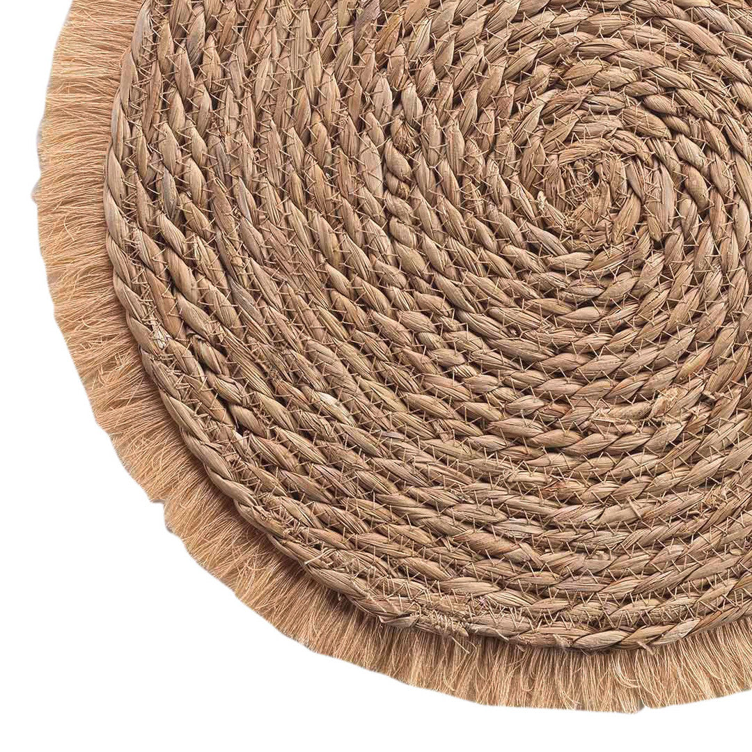 Cane Straw Oslo Natur - Rund dækkeserviet Ø 38 cm, nærbillede
