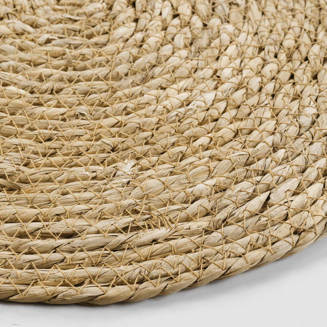 Cane Straw Pailleset Natur - Rund dækkeserviet Ø 38 cm, nærbillede