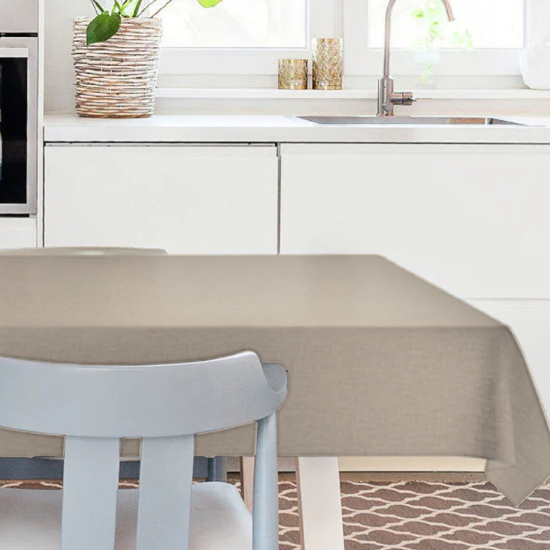 LÆNGDE: 5,0 m - Capri Taupe - Kraftig ensfarvet voksdug med naturligt tekstil-look