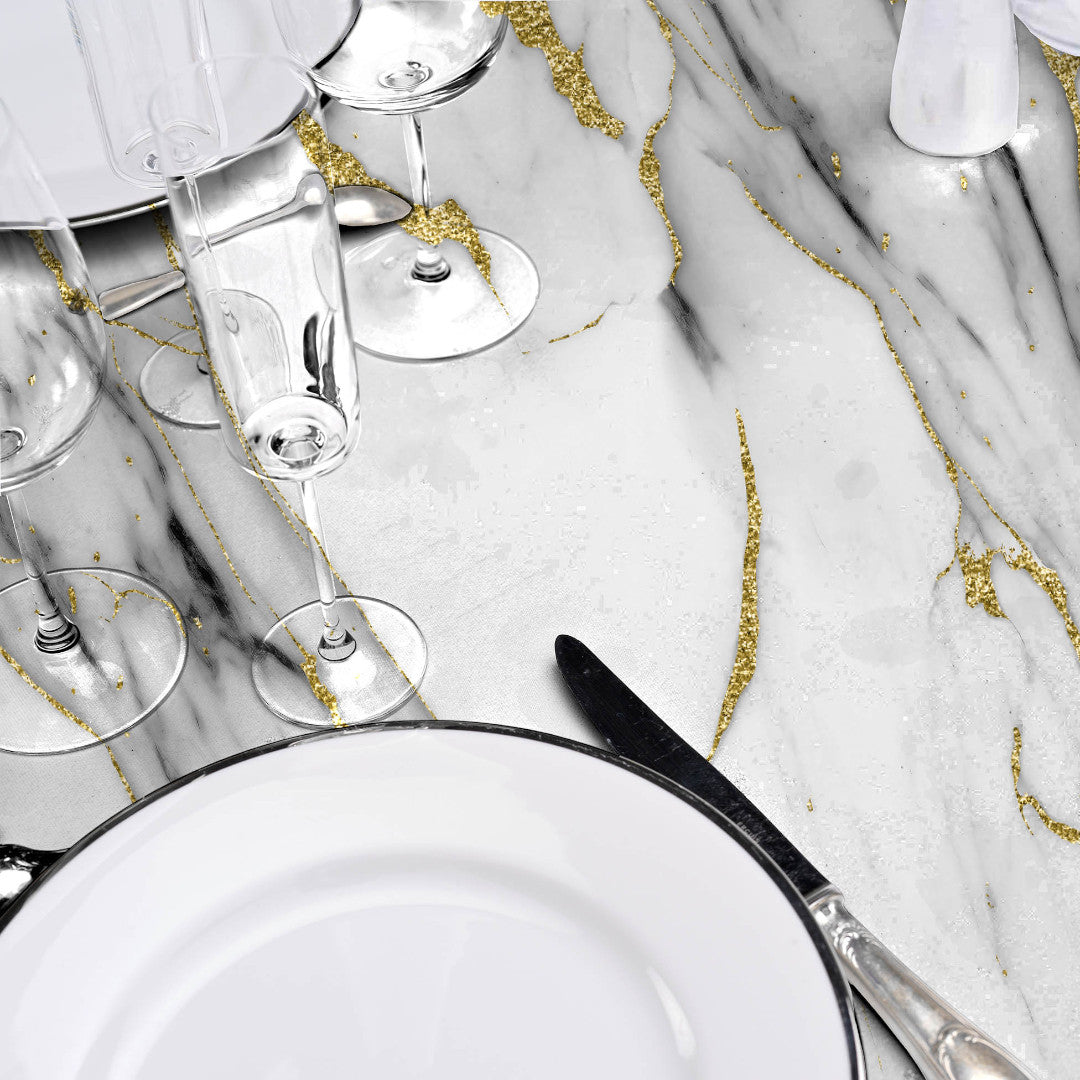 Ceramica – Ekstra kraftig gennemsigtig voksdug med marmoreffekt, detaljer