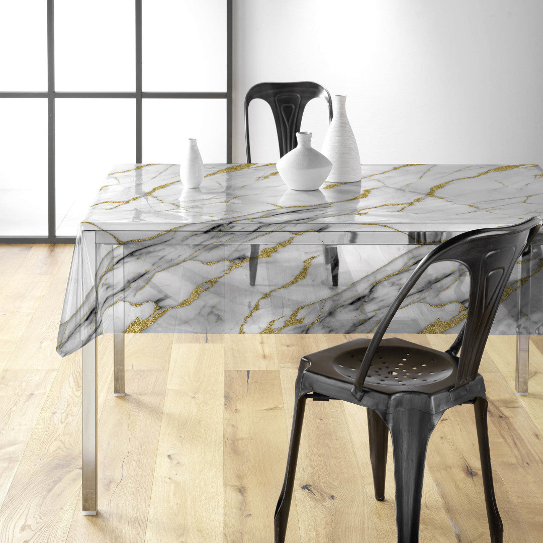 Ceramica – Ekstra kraftig gennemsigtig voksdug med marmoreffekt, miljø