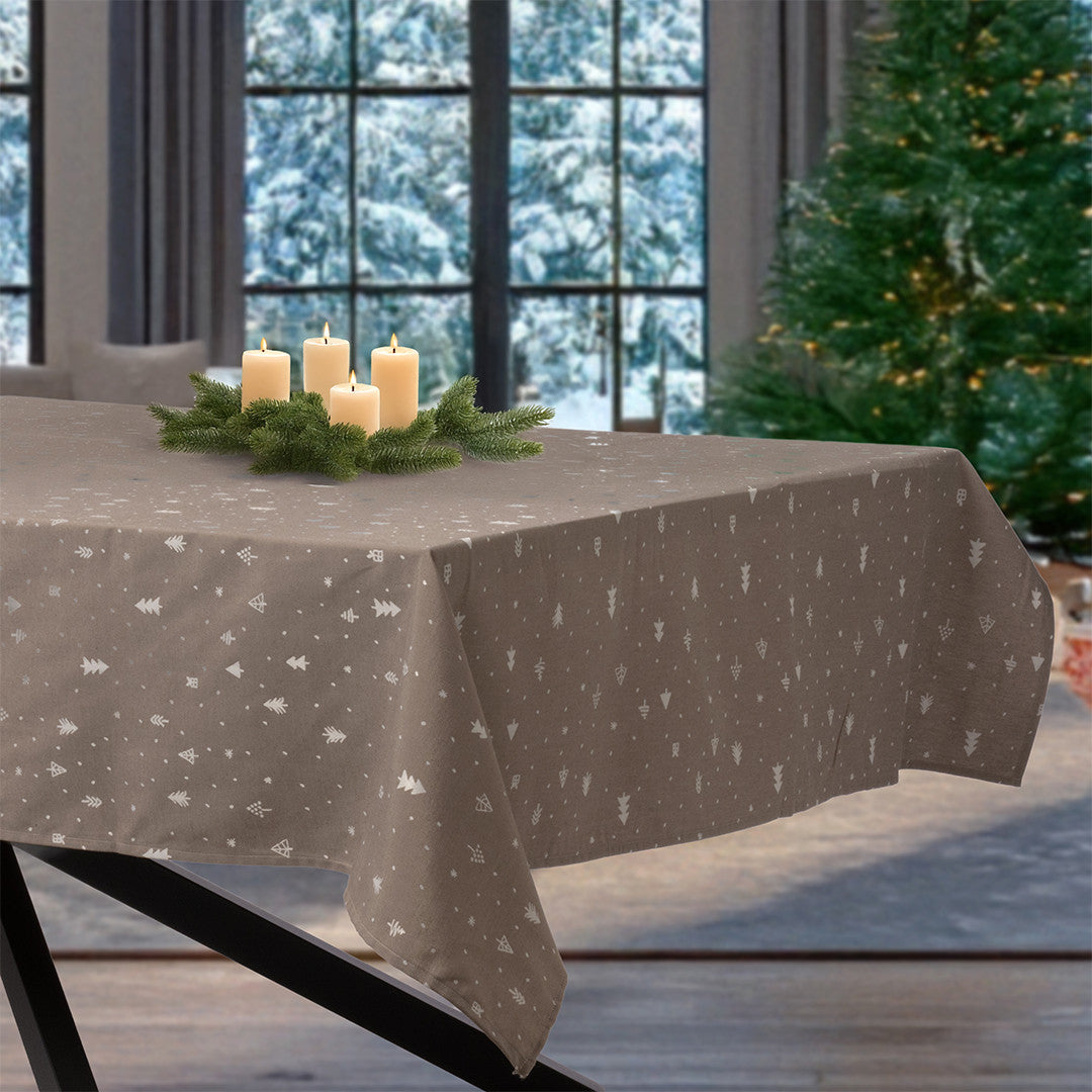 Christmas Carol Natur – Damaskvævet juledug 160 x 220 cm, miljø 1