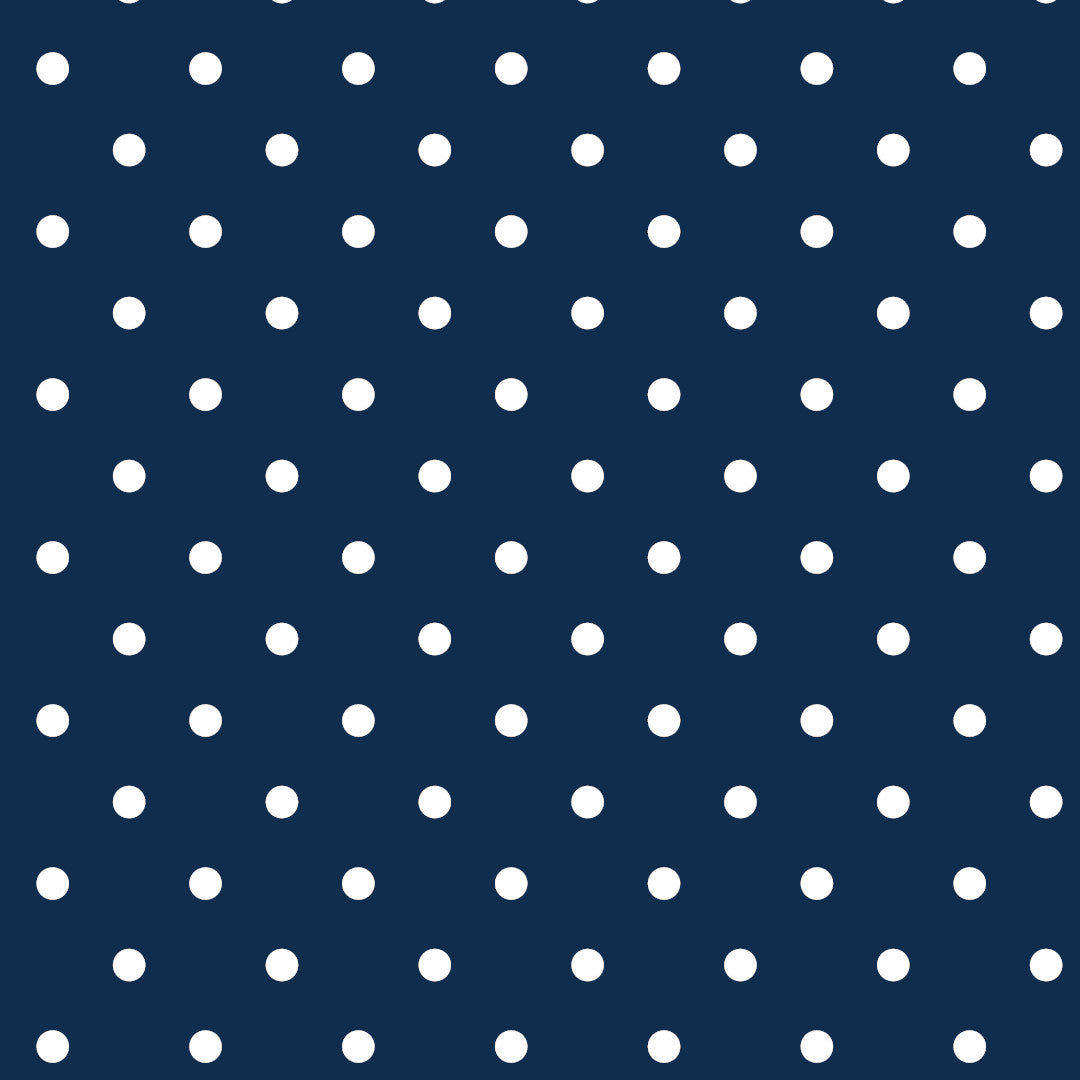 Classic Dot Blå - Voksdug med hvide prikker, mønster