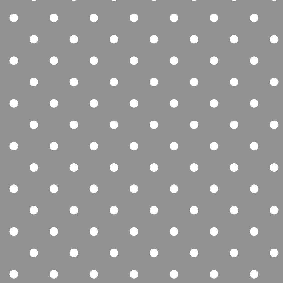 Classic Dot Grå - Voksdug med hvide prikker, mønster