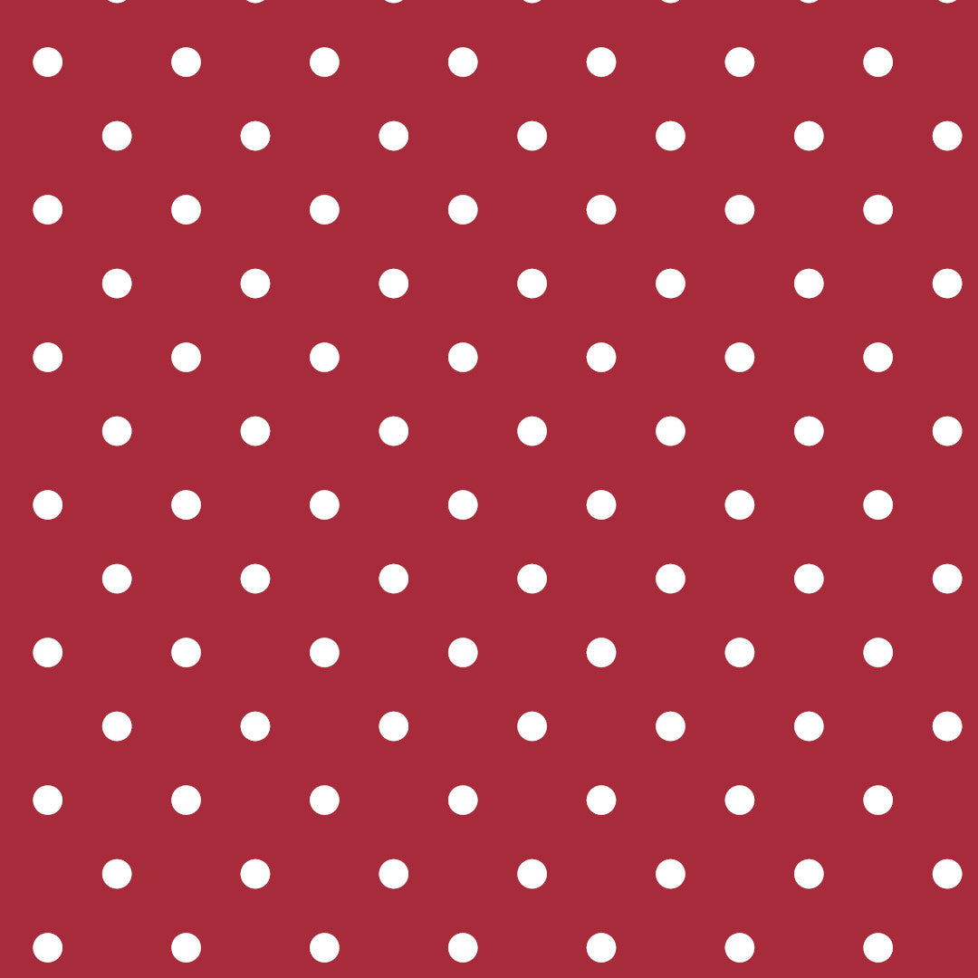 Classic Dot Rød - Voksdug med hvide prikker, mønster