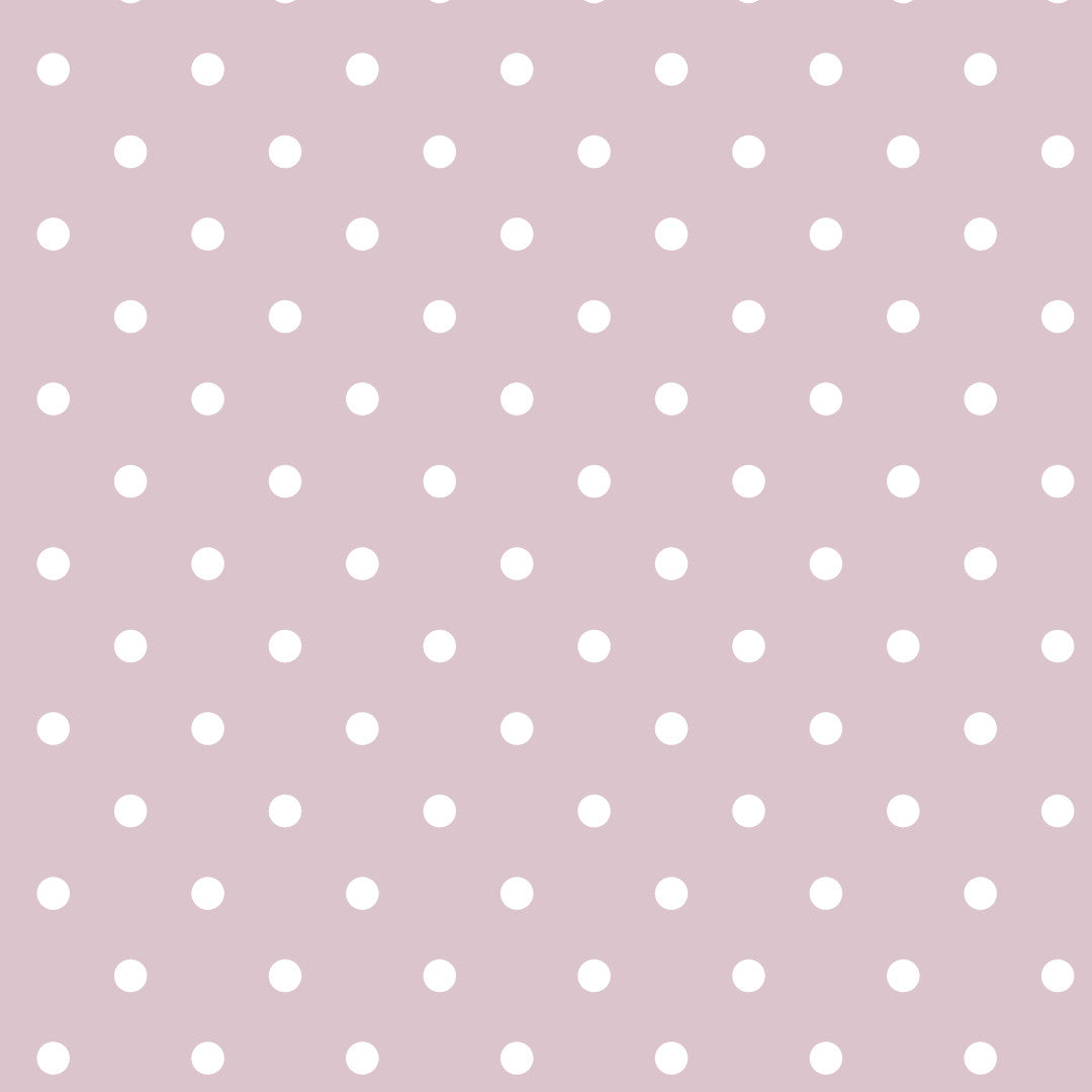 Classic Dot Rosa - Voksdug med hvide prikker, mønster