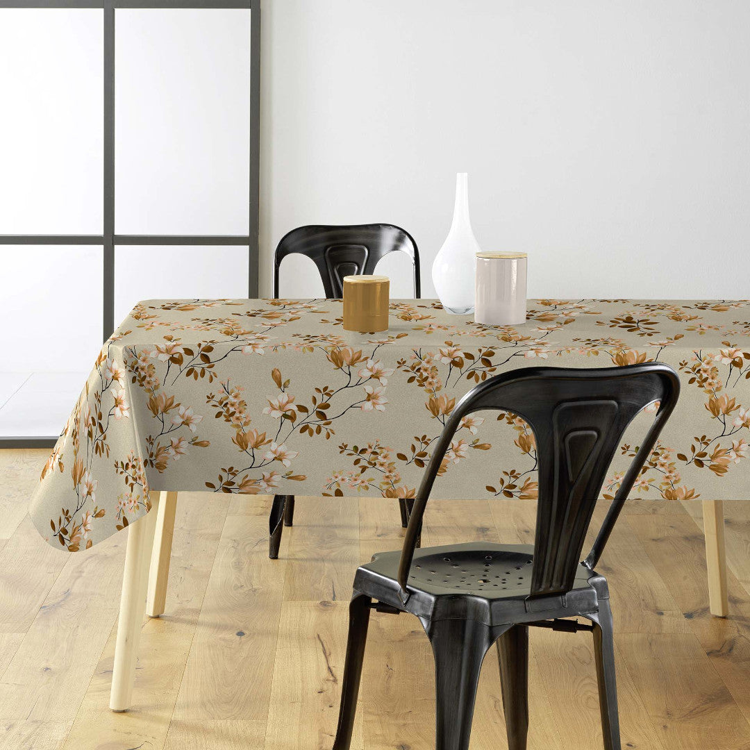 Clematite Ocre – Blomstret voksdug med meleret bund, miljø