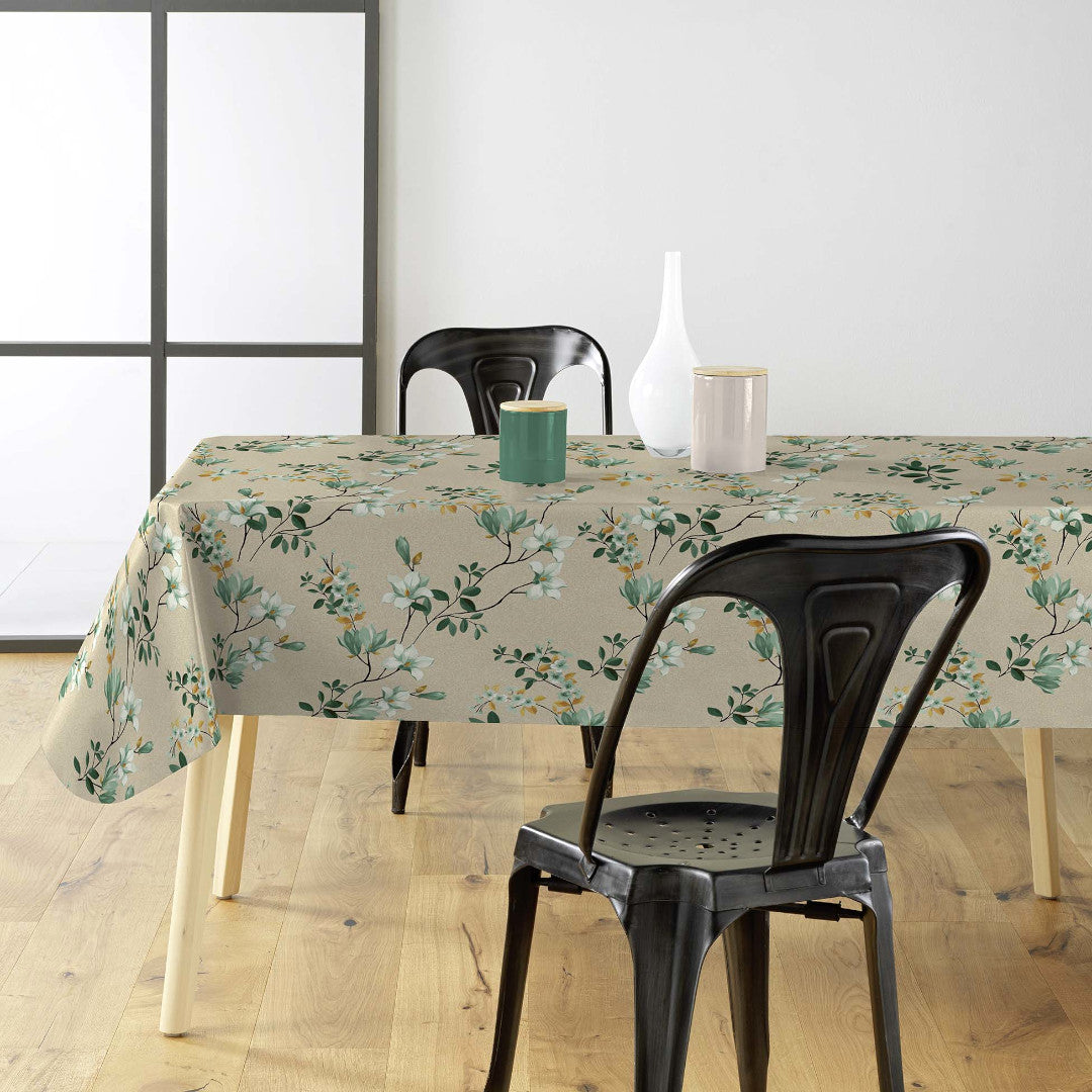 Clematite Vert – Blomstrende voksdug med meleret bund i varme toner, miljø