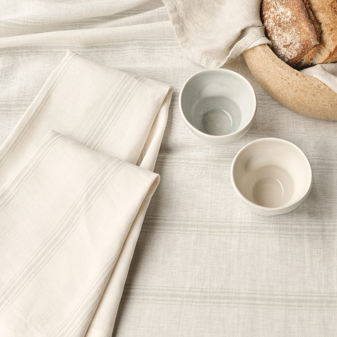 Compliments Hørdug Brise, Grå/Grøn - 200 x 200 cm, nærbillede