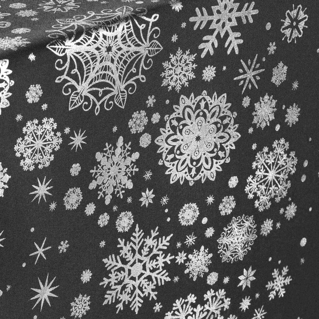 Constellation Snehimmel Antracit/Sølv – Juledug med anti-plet 150 x 240 cm, mønster