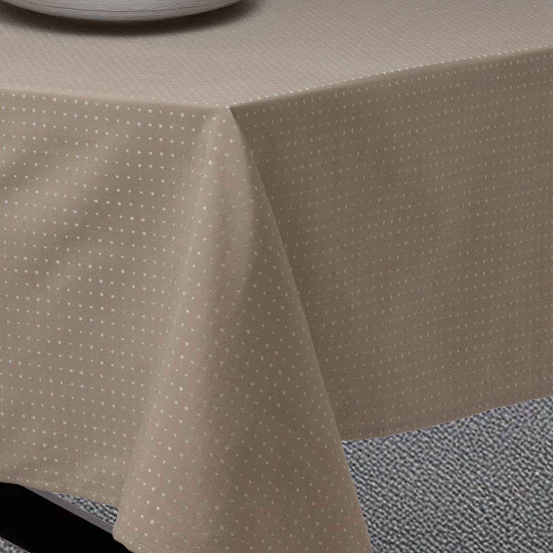 Dotea Beige - Damaskdug med prikker, 160 x 220 cm, hjørne