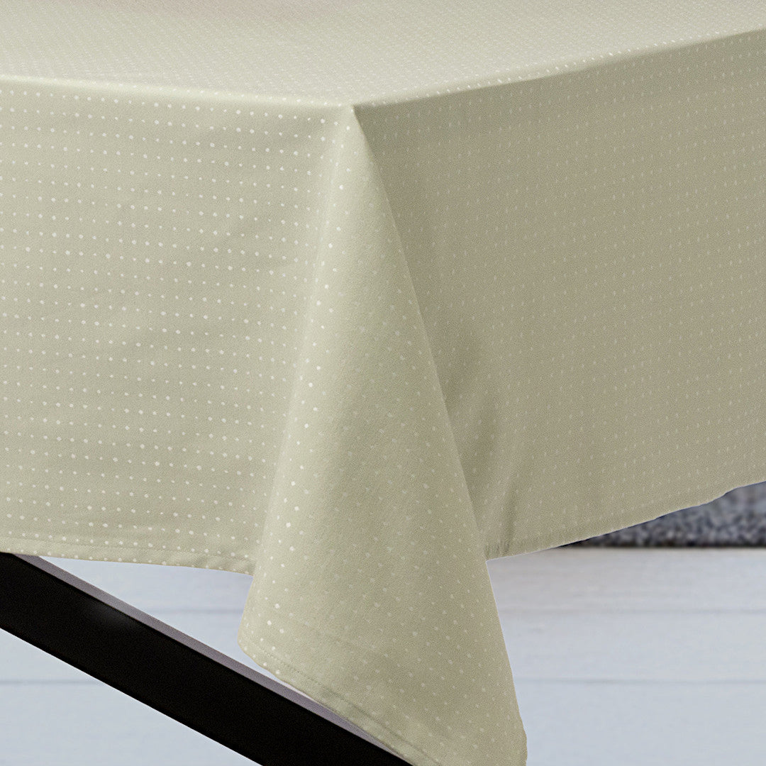 Dotea Sage - Damaskdug med prikker, 160 x 320 cm, hjørne