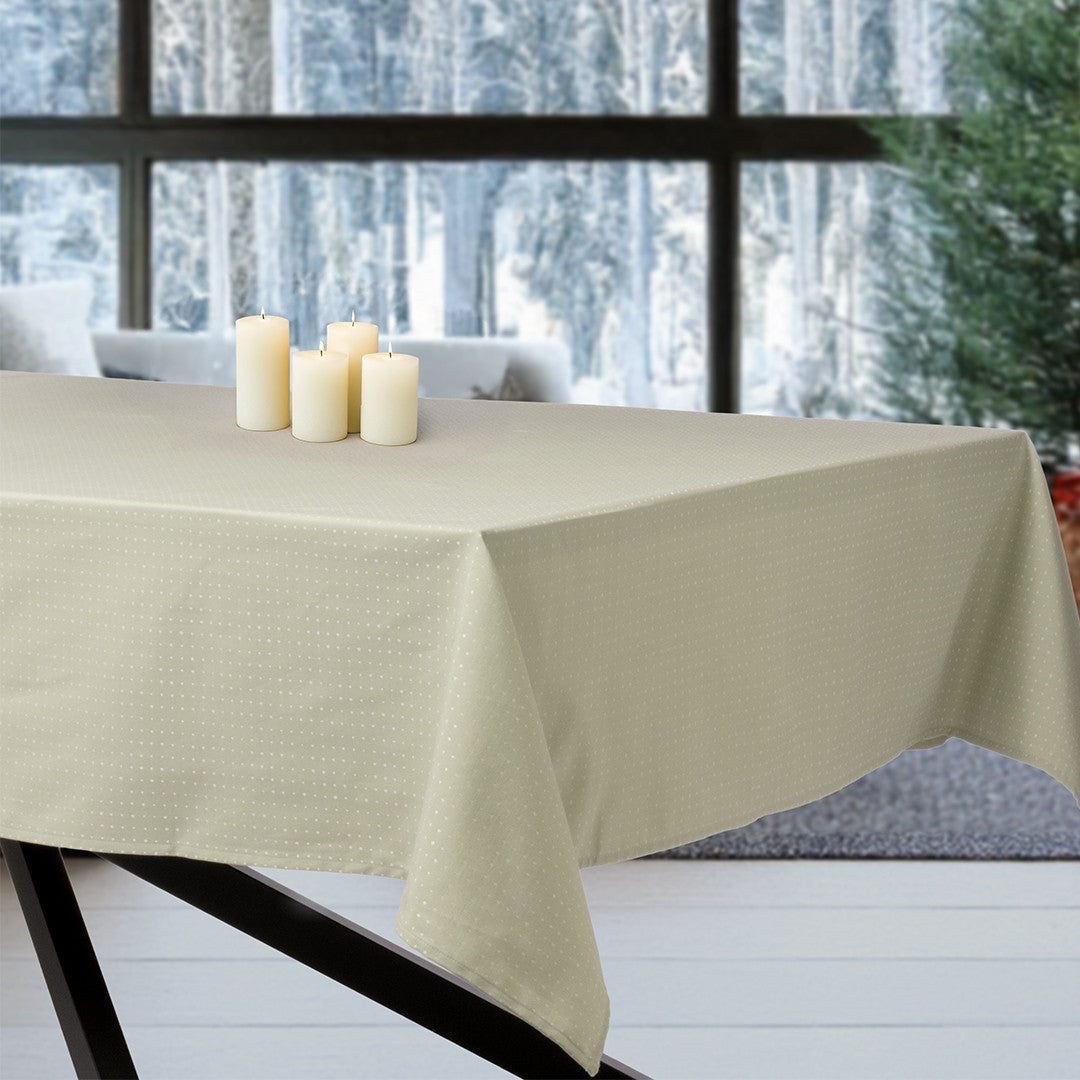 Dotea Sage - Damaskdug med prikker, 160 x 420 cm, miljø jul