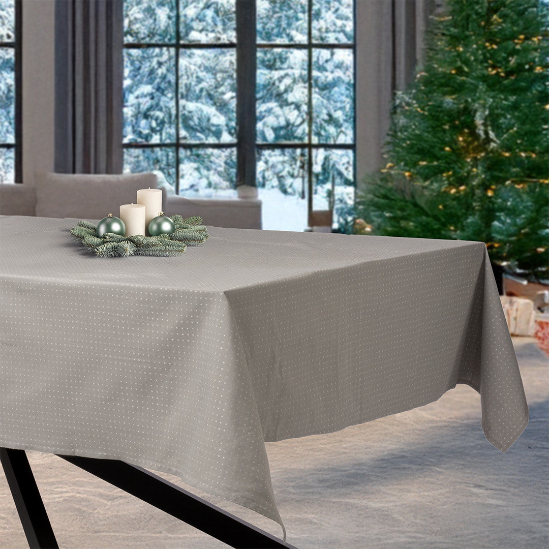 Dotea Grå Blå - Damaskdug med prikker, 160 x 220 cm, miljø jul