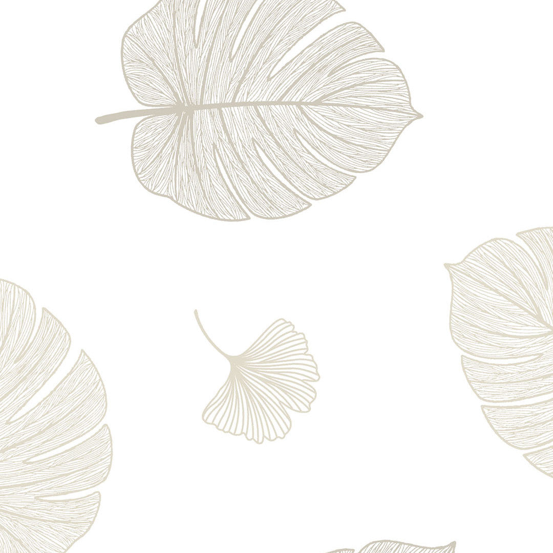 Elitis Skyggeblad - Gennemsigtig voksdug med fine, lyse blade i naturlig stregtegning, mønster