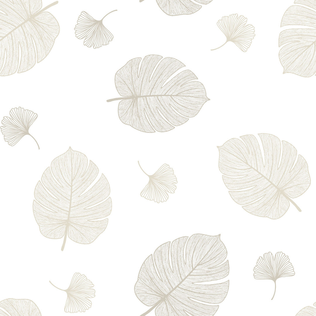 Elitis Skyggeblad - Gennemsigtig voksdug med fine, lyse blade i naturlig stregtegning