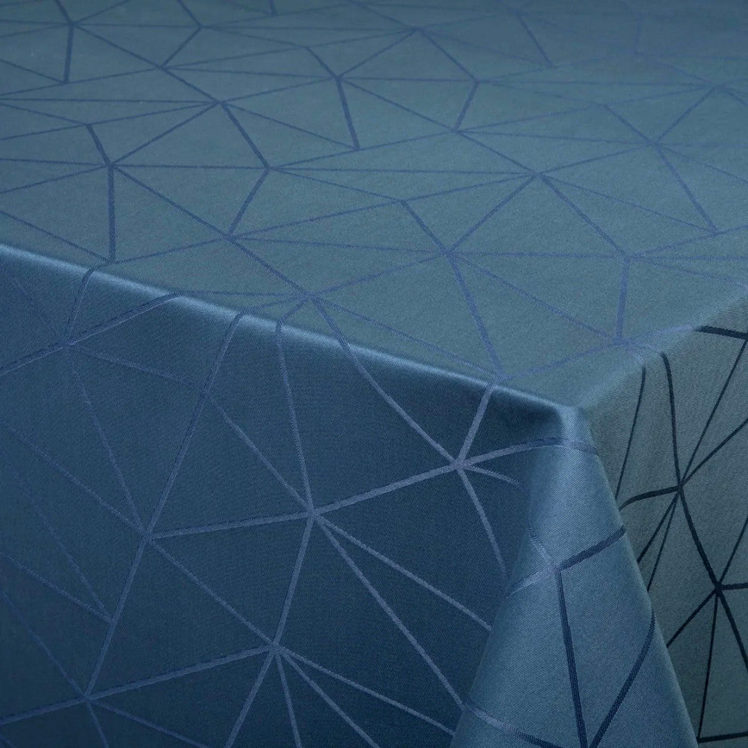 Engholm Tilde Rund Damask dug, blå Ø 200 cm