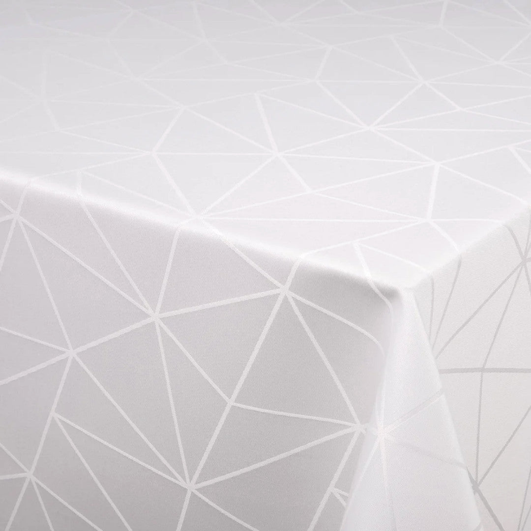 Engholm Tilde Rund Damask dug, hvid Ø 200 cm