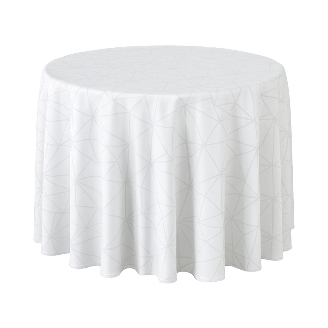 Engholm Tilde Rund Damask dug, hvid Ø 250 cm