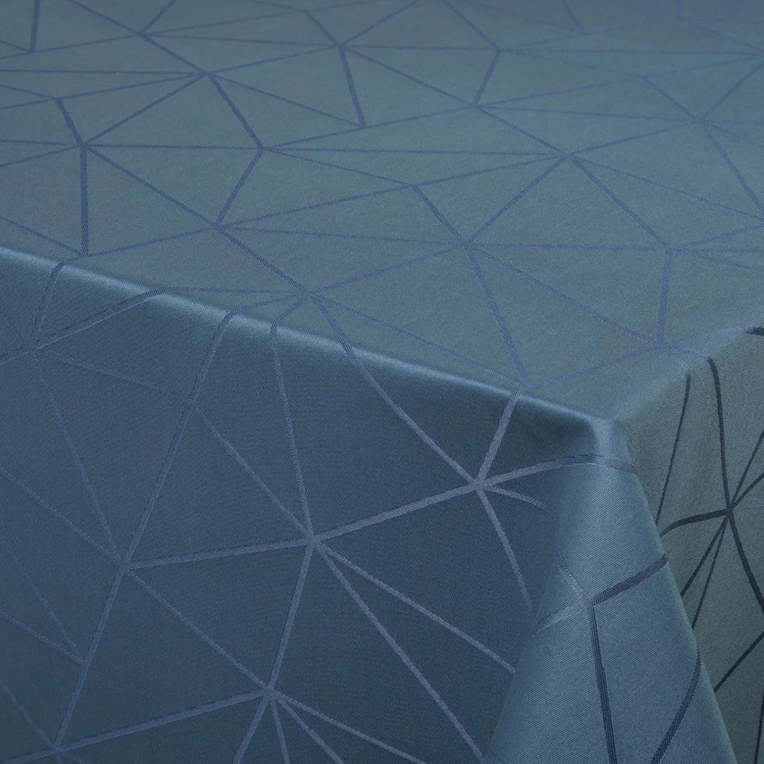 Engholm Tilde Rund Damask dug, blå Ø 250 cm