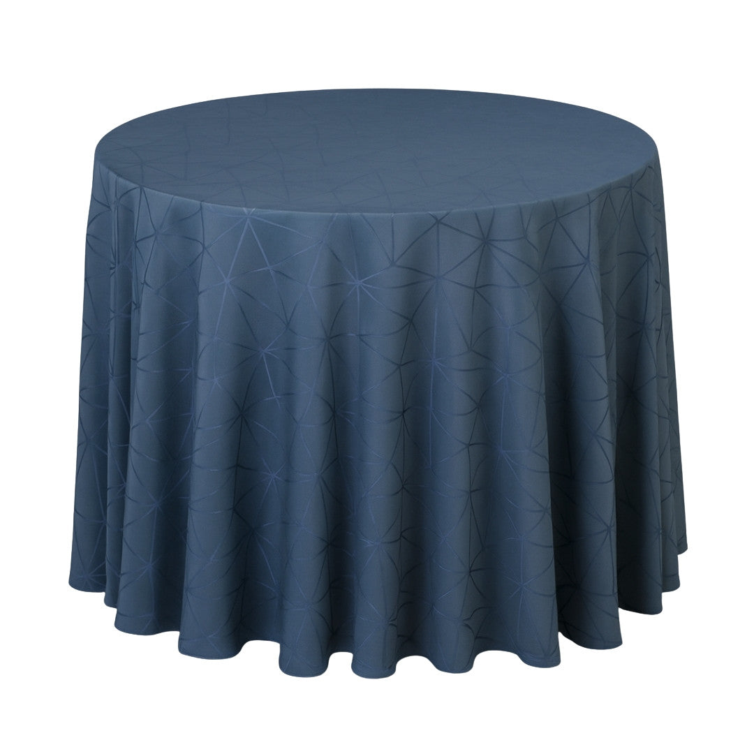 Engholm Tilde Rund Damask dug, blå Ø 250 cm