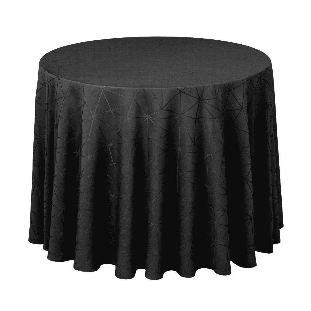 Engholm Tilde Rund Damask dug, sort Ø 250 cm