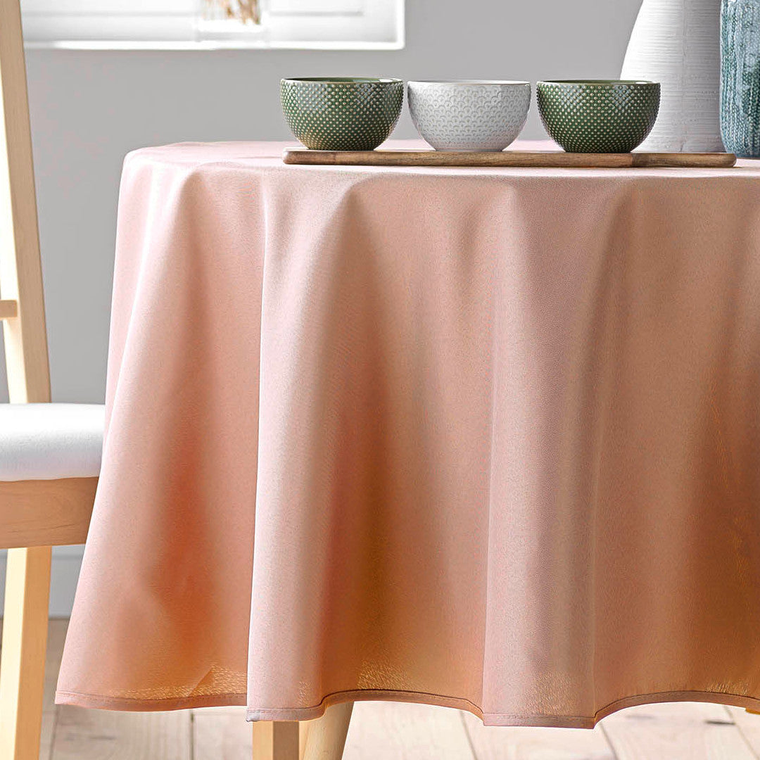 Essentiel Blush - Ensfarvet rund dug Ø 180 cm, nærbillede